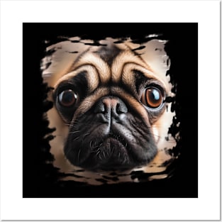 Pug Face Pug Dog Lover Posters and Art